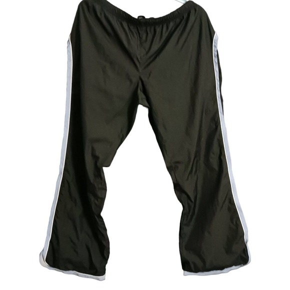Old Navy Track Pants Mens Sz XL Black Lined Drawstring Windbreaker Y2K - Picture 1 of 10